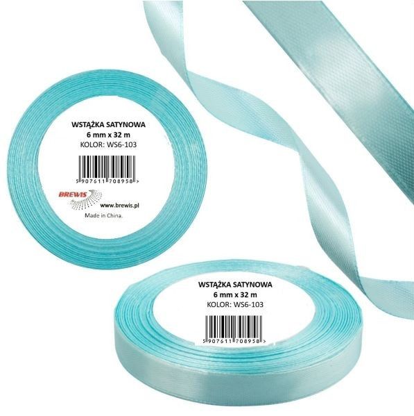 Wstążka satynowa 6mmx32m Baby Blue WS6-103 Brewis